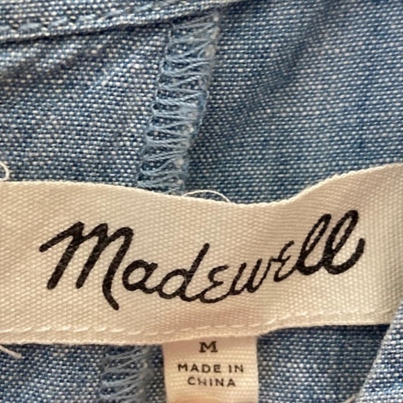 Madewell Chambray Tie-Back Top Medium - Picture 8 of 9